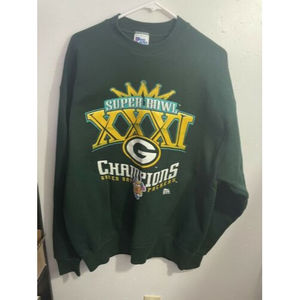 Green Bay Packers Super Bowl XXXI Crew Sweatshirt Green XL Pro Player Vintage